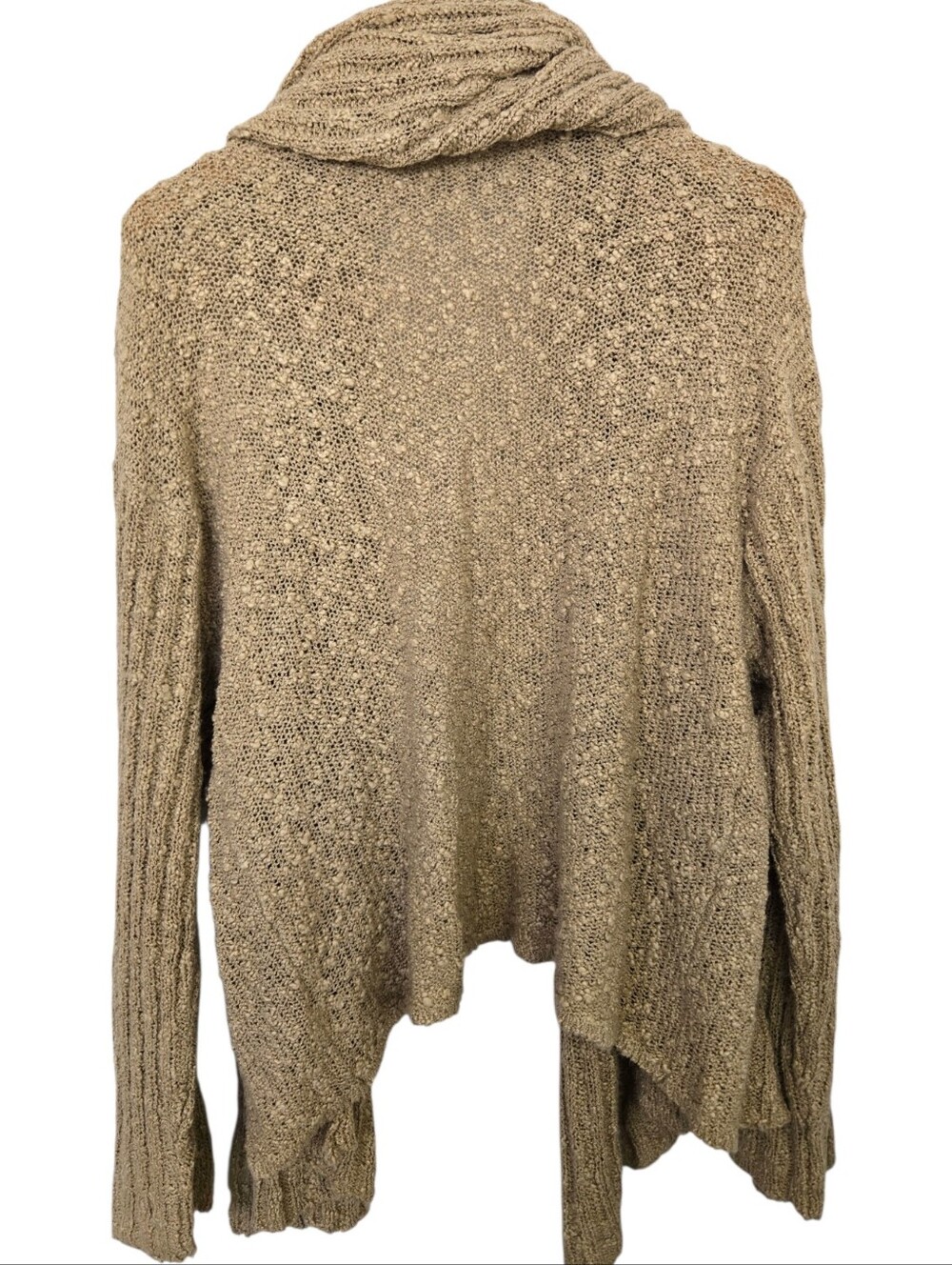 🤎 Saga Open Front Knit Cardigan | Women's Large | Beige Oatmeal | 100% Acrylic - Picture 4 of 6